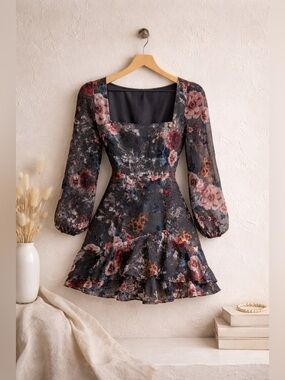 Yumi Kim Hey Love Velvet Burnout Mini Dress M NWT